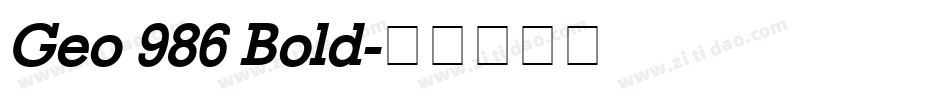 Geo 986 Bold字体转换